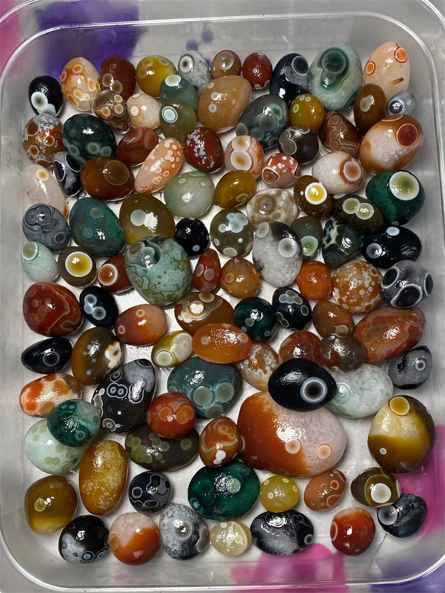 0.5kg/lot Rare Colorful Eye Stone Gobi Agate Non-Porous Bulk Rough Collectibles Miraculous strong energy amulet diy
