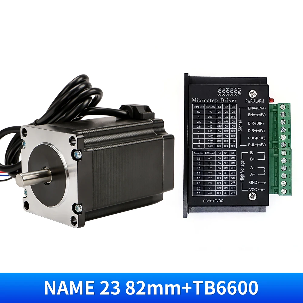 

Nema23 Stepper Motor 57HS82 With Tb6600 9-42V 4A Stepper Motor Driver 6.35mm/8mm Nema17 23 For Cnc Engraving And 3D Printer