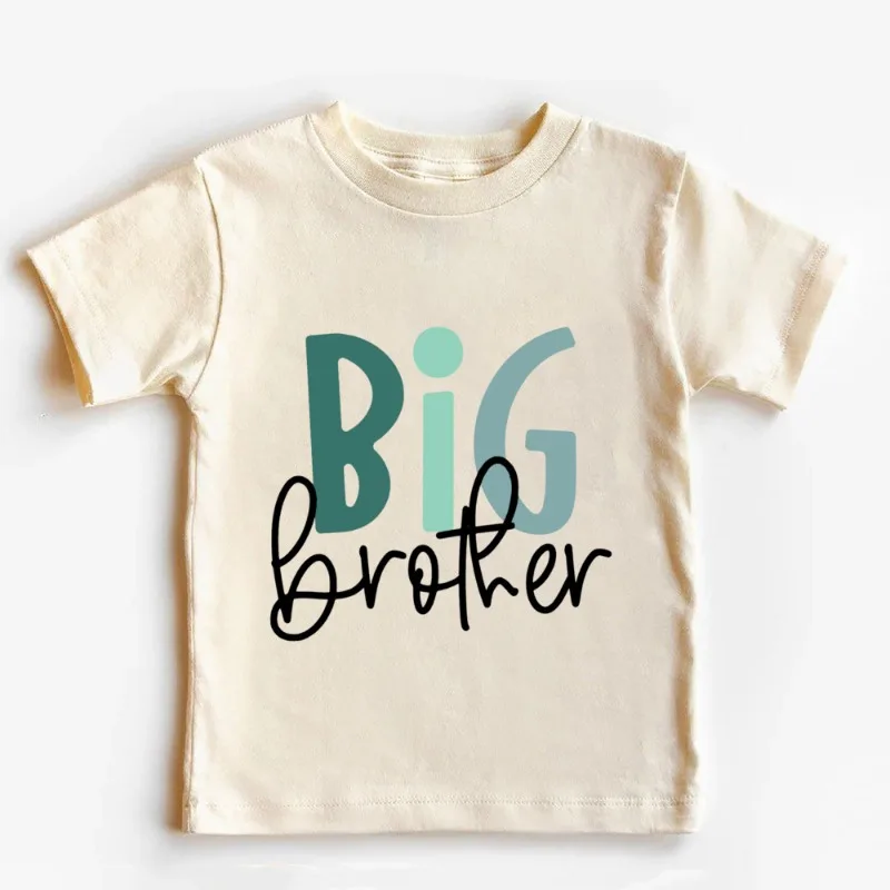 Big Brother/little Brother Print Family Brother Outfits Short Sleeve Kids -shirt+baby Romper Summer Retro Brother Outfit Clothes 3