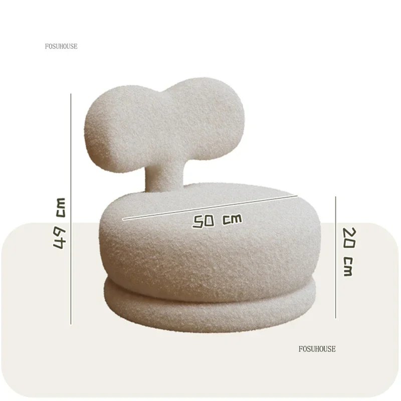 Rotatable Children's Sofas Cute Single Seat Mini Reading Leisure Backrest Low Chairs Designer Lambswool Children's Small Sofa BB