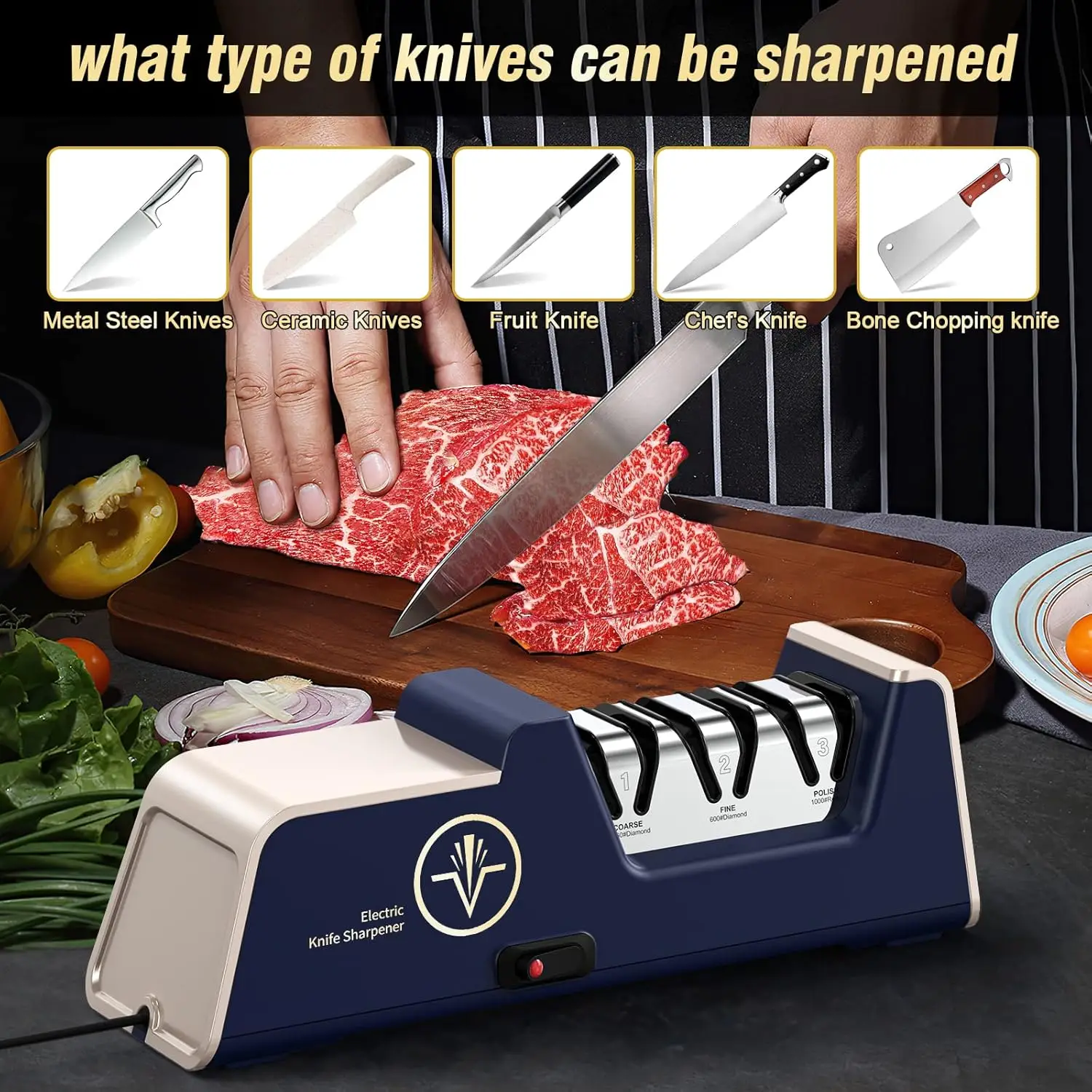 Professional Electric Knife Sharpener with 100% Diamond Abrasives and Precision Angle Guides 5