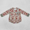 Hot Sale Baby Girls Rompers Blue Stripes Dog Embroidery Boutique Long Sleeve Rompers Kids Clothes Toddler Girls Rompers Onesie 4