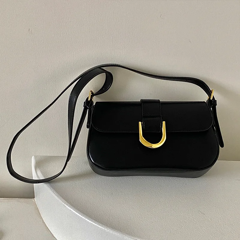 

Solid Color Women's Small Shoulder Bag Fashon Pu Leather Ladies Messenger Bags Vintage Female Purse Handbags Underarm Bag