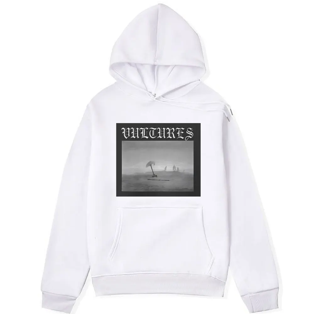 Rapper Kanye West Vultures New Song and Album Cover Graphics Hoodies Men's Hip Hop Fashion Sweatshirts Fleece Hooded Pullover