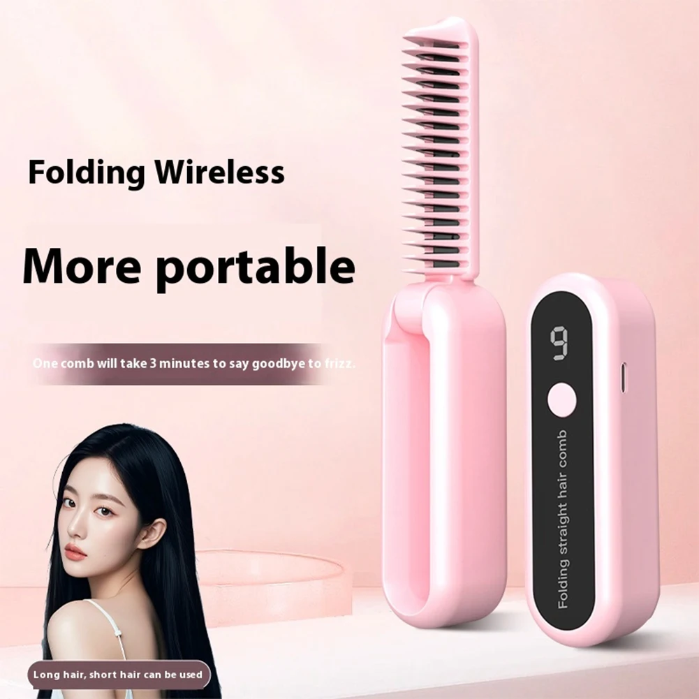 2 in 1 Hair Straightener 9 Gears Heat Ceramic Ionic Fast Heat-Up Negative Ion Hair Flat Iron Lcd Display
