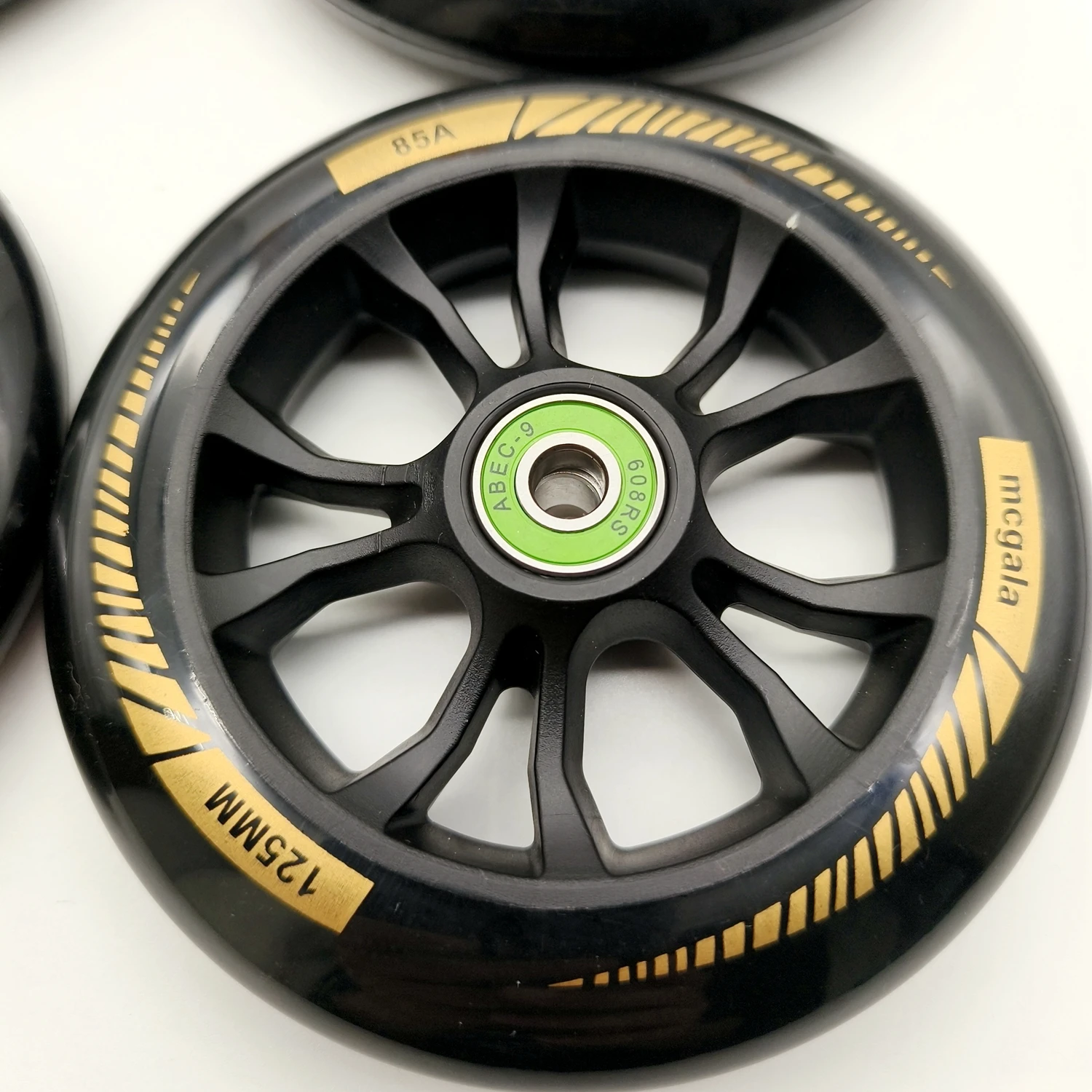 125mm speed wheel 125x24mm skate wheel black 85a pu material bearing abec-9 6wheels/lot, skateboard bearings,roller skating wheels