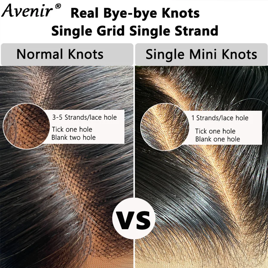 Avenir Single Mini Knots Hd Lace Frontal only13x6 HD Invisible Melt Skin Lace Body Wave For women