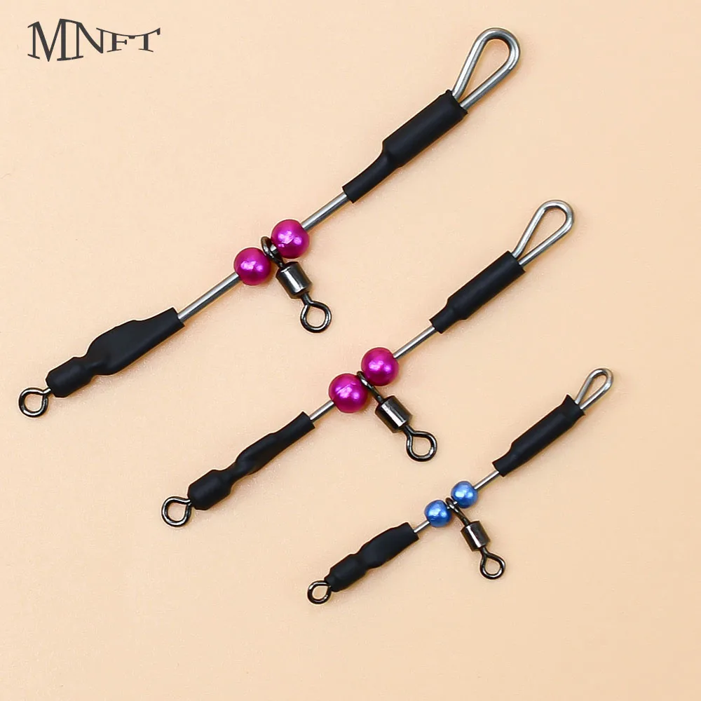 MNFT 3 Stück Edelstahl Wirbel Snap Angelverbinder Anti Tangle Perlen American Style Fast Link für Meeresangelgerät