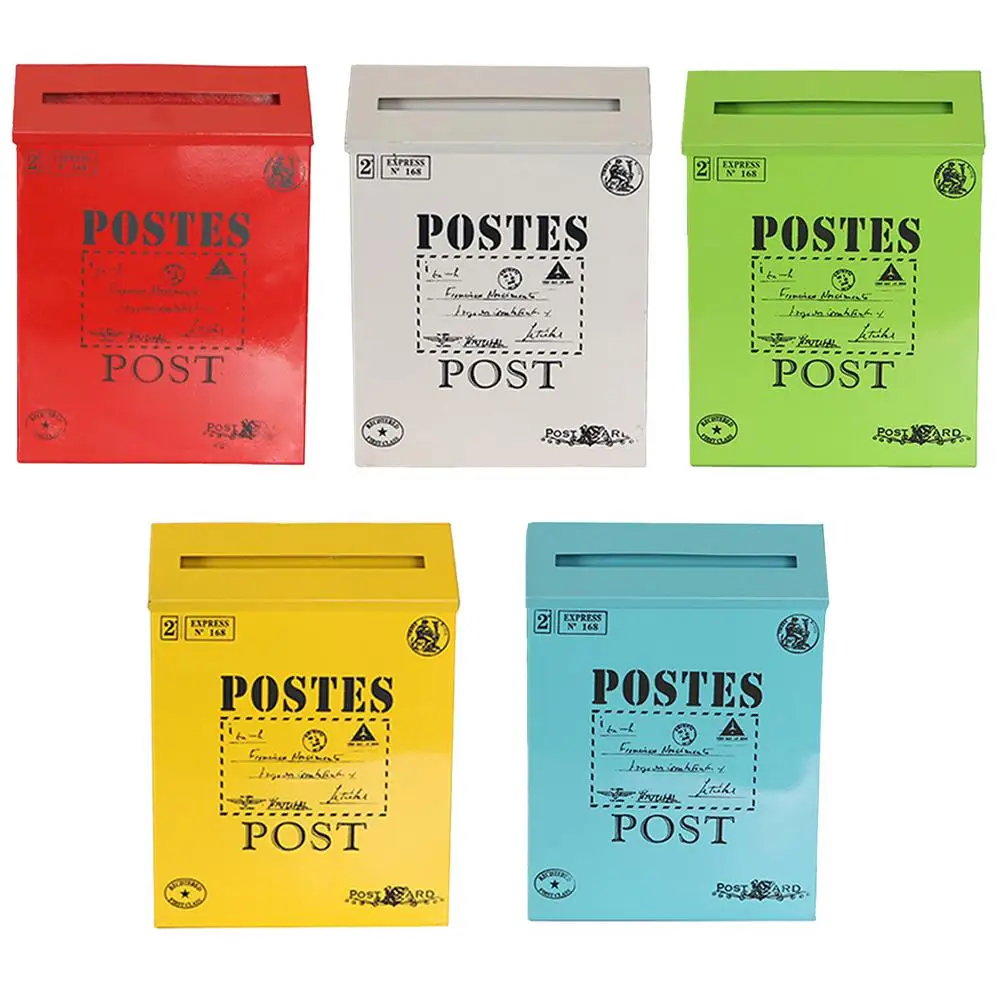 Garden Tin Mailbox Metal Wall Mount Mail Box Newspaper Holder For Home Decoration Photography Props Garden Supplies
