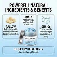 Baume bleu hydratant visage et corps au cuivre, peptides, PDRN, GHK-Cu, suif de bœuf, miel de Manuka pour peaux matures, sèches et sensibles 4