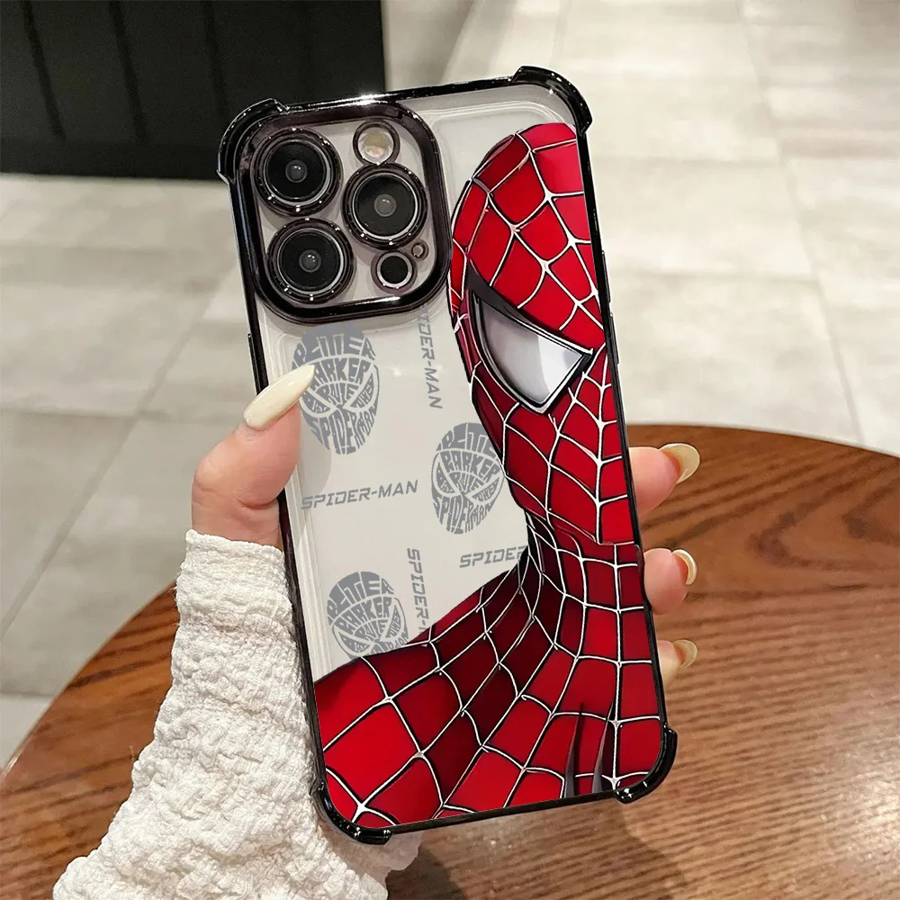 Spider-Themed Plating Phone Case with Anti-Fall Airbag