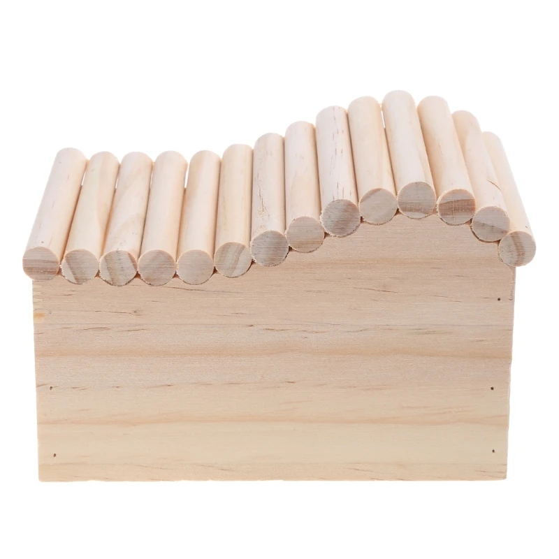 D0AD Small Animal Wooden Sleeping Nest Wooden Waterproof Hamster Hedgehog Anti-mite House Beds Cage Assembly Pet Supplies