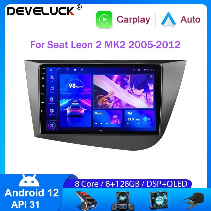 Radio Android Auto Carplay Seat Leon 2 MK2 2005 - 2012