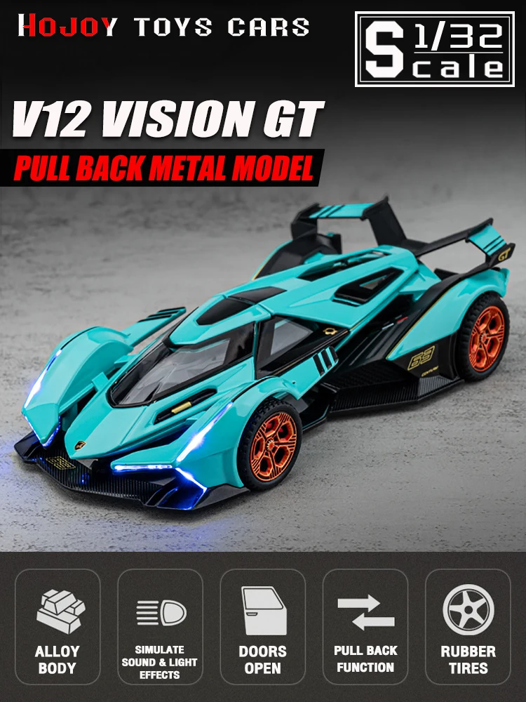 1/32 Lamborghini V12 Vision GT Metal Car Diecast Alloy Car Model
