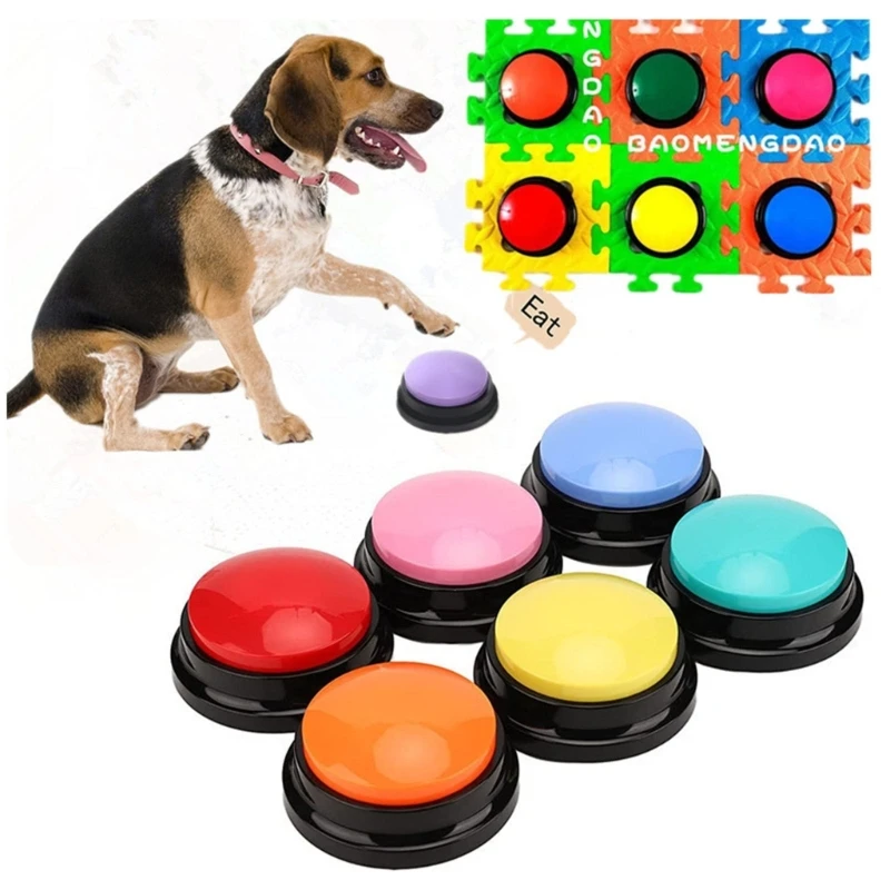 Pulsante di registrazione vocale a 10 colori Pulsanti per cani 30 secondi Pulsante  parlante per cani registrabile Set di pulsanti di comunicazione per cani  Pulsante di addestramento per cani da compagnia Pulsanti
