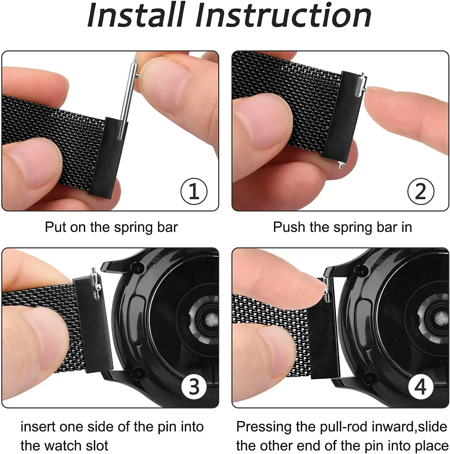 22mm Magnetic Loop Metal Watch Strap Bracelet