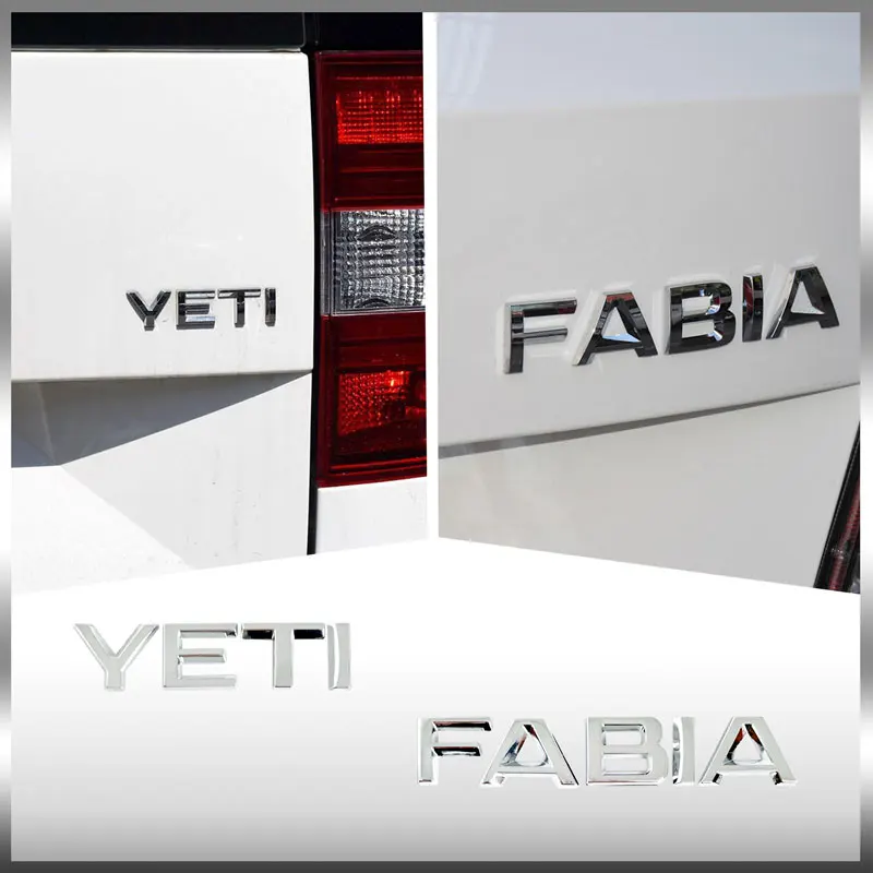 3D 금속 자동차 뒷 트렁크 엠블럼 크롬 배지 스티커 SKODA OCTAVIA SUPERB KAROQ FABIA RAPID 4x4 YETI 편지 로고 장식
