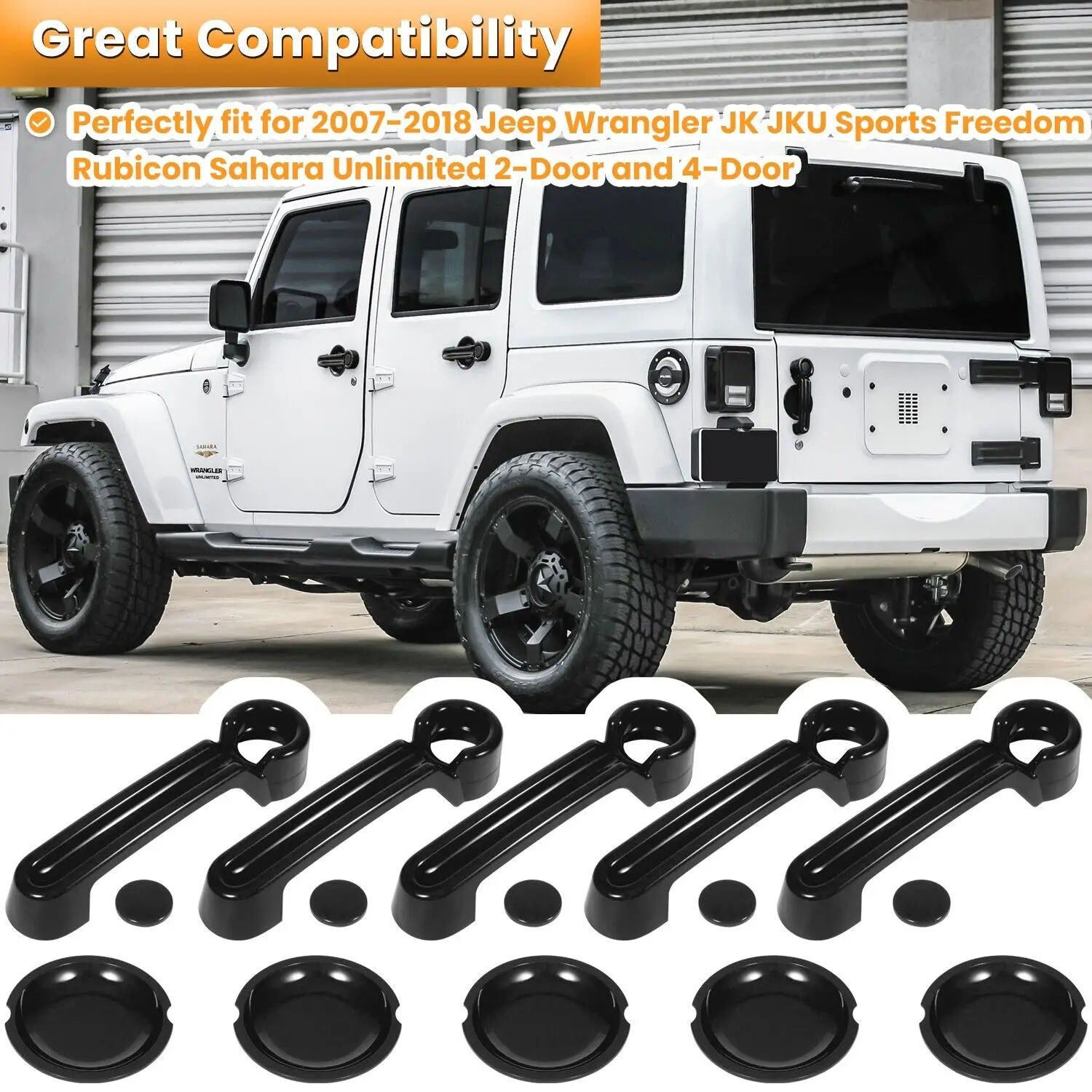 

Накладка на дверную ручку Jeep Wrangler JK JKU 2007-2018, 15 шт.