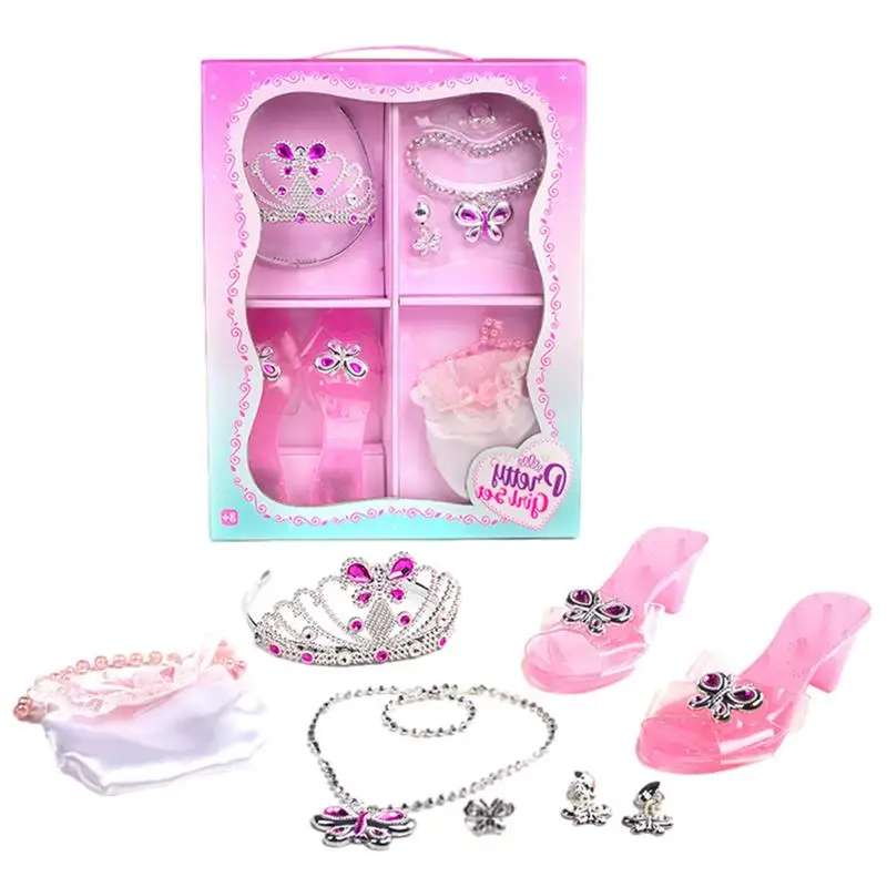 

Kids Jewellery For Girls Princess Dress Up Crown Shoes Little Little Girls Rings Jewelry Pretend Play BoutiqueCollection