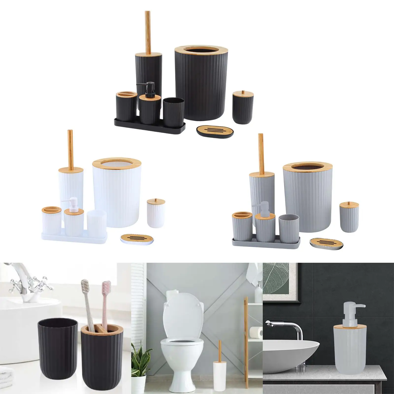 Simple Bathroom Accessory Set 7 Pieces Tumbler For Bathroom Home