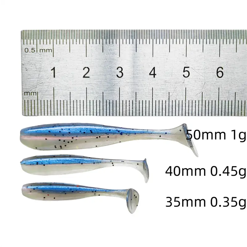 50PCS Micro Soft Fishing Lures 0.35g/35mm T-tail Worm Lure Small Artificial Bait Jig Wobblers Bass Pike Fishing Tackle - Image 6