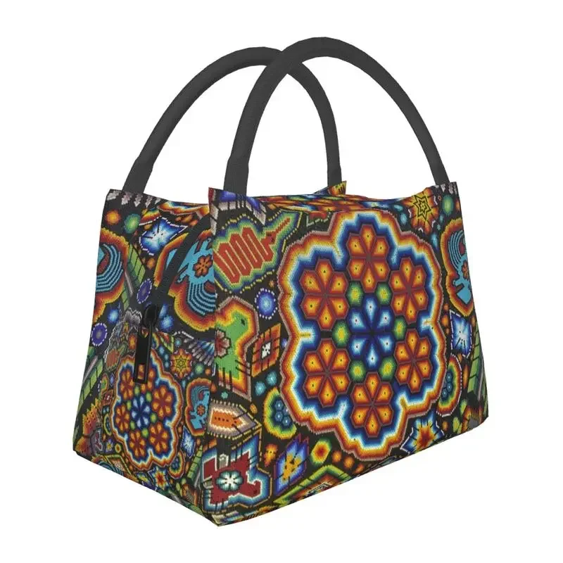 thumbnail image 1 of Bolsas de almuerzo con aislamiento huichol mexicano para mujeres, lonchera térmica impermeable, lonchera para trabajo, picnic, 1 of 5