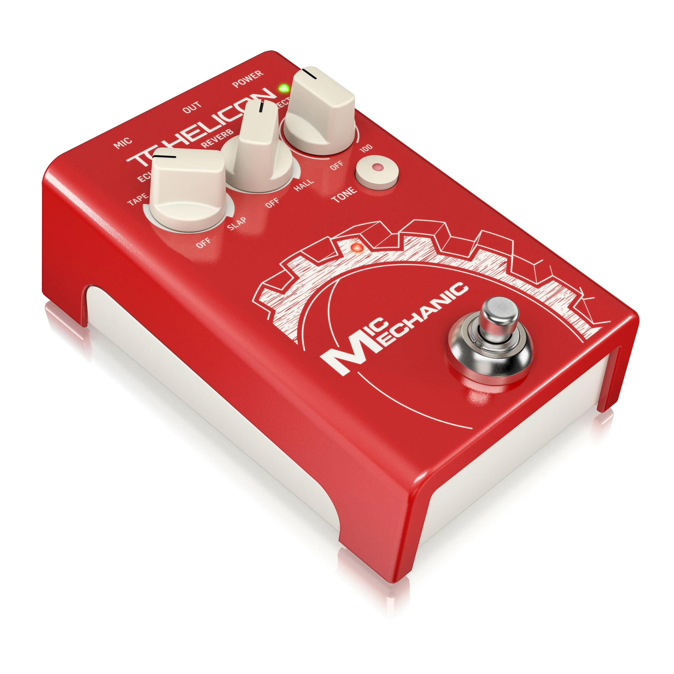 TC-Helicon Mic Mechanic 2 Ultra-simple vocal effects stompbox with  reverb,echo and pitch correction for pristine vocals
