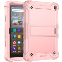 Durable Shockproof Armor Tablet Stand Case - Hard Protective Shell for HD8 2022 10th (Rose Gold)