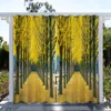 1 pc Outdoor Waterproof And Oil-proofCurtains, Modern Sunshade CurtainStall Road Waterfall Scenery Print Curtain For Living Room 5