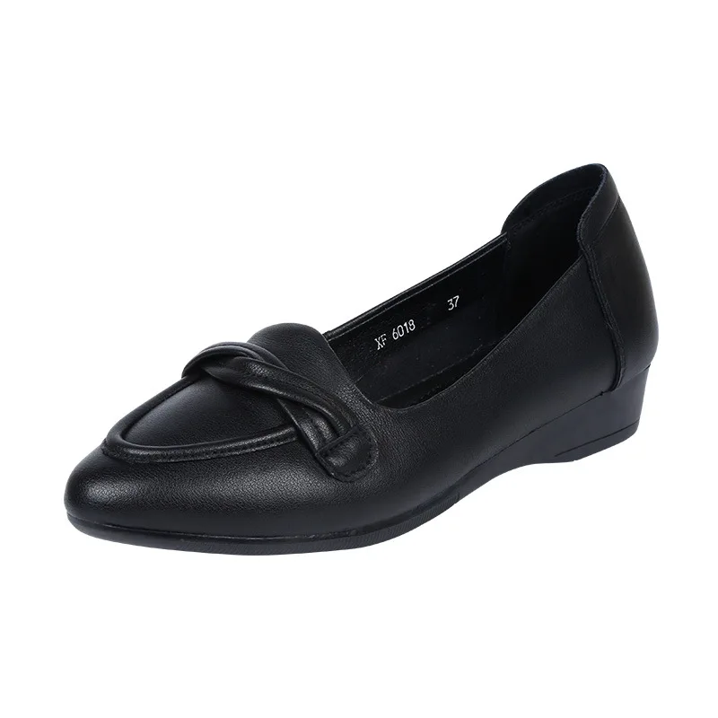 

GDB008 2022 Pointed Toe Flat All-match Single Shoes Retro Small Leather Shoes Women