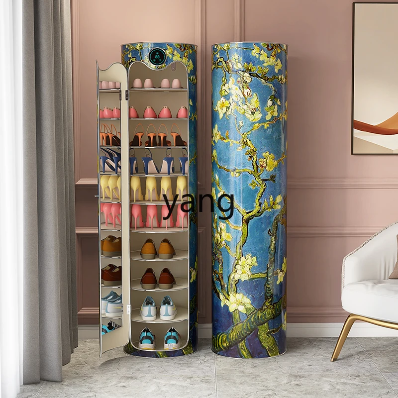 LH rotating shoe cabinet household door round lock multi-layer