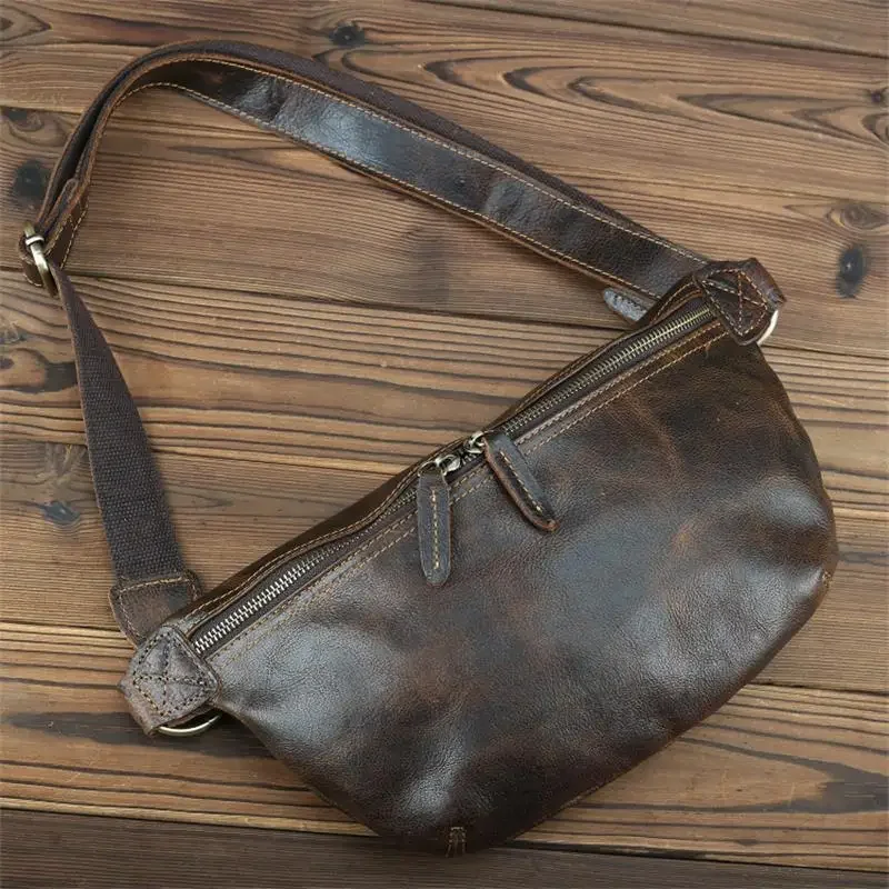 Leather Waist Bag Summer Outdoor Walking Bag
