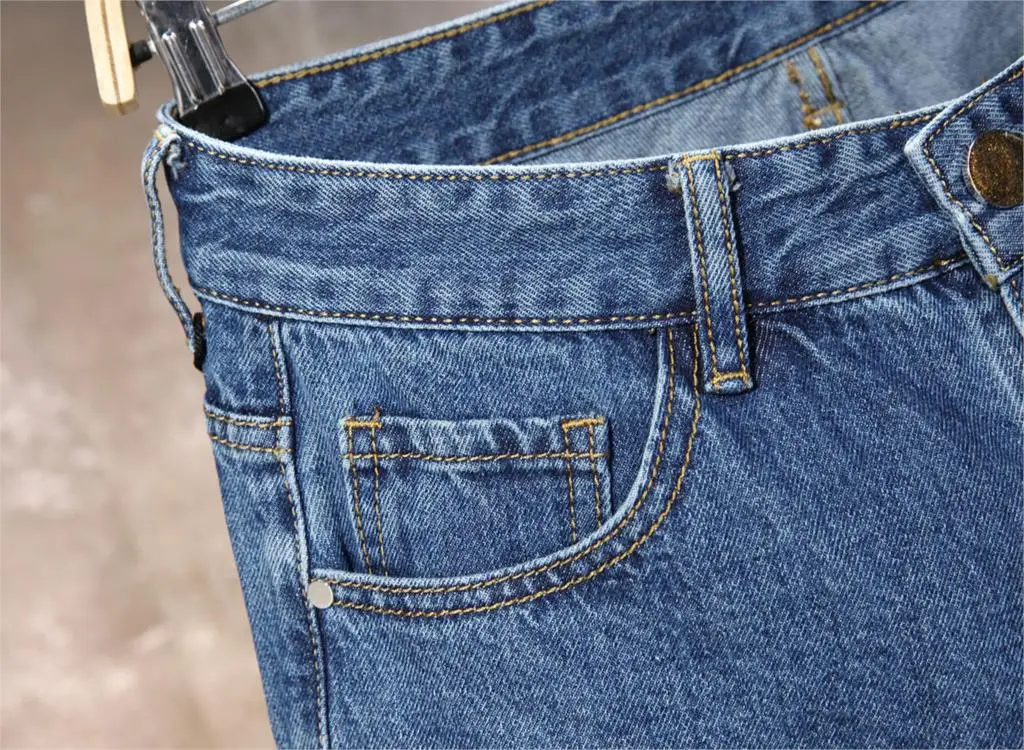 Men jeans Denim Pants hole long Zipper Ripped Narrow Pants Men Jeans Trendy Pants blue jeans for men