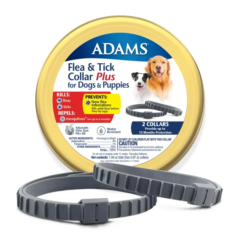 

Блошиной ошейник Adams & Tick Plus для собак и щенков, 2 упаковки, один размер