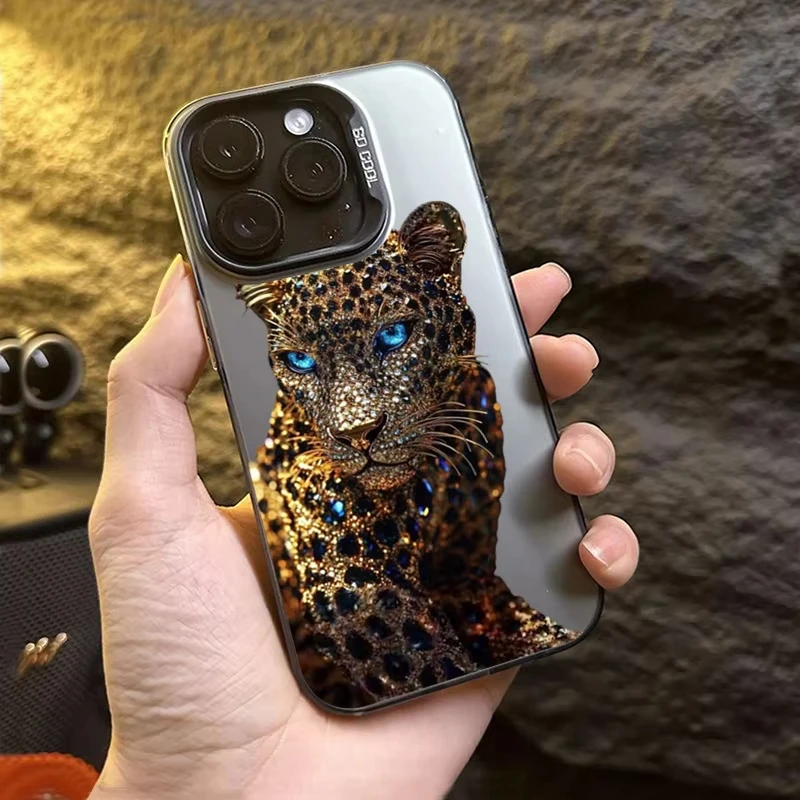 Gold and Silver Leopard Print Matte Phone Case
