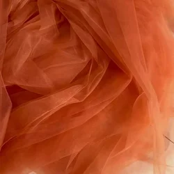 Elegant Orange Soft Tulle Fabric for Wedding Decor and DIY Projects (Burnt Orange)