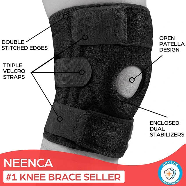 NEENCA 1PC Sports Knee Pads Four Springs Support EVA Breathable Knee Brace  with Side Stabilizers Patella Protector Gel Pads - AliExpress