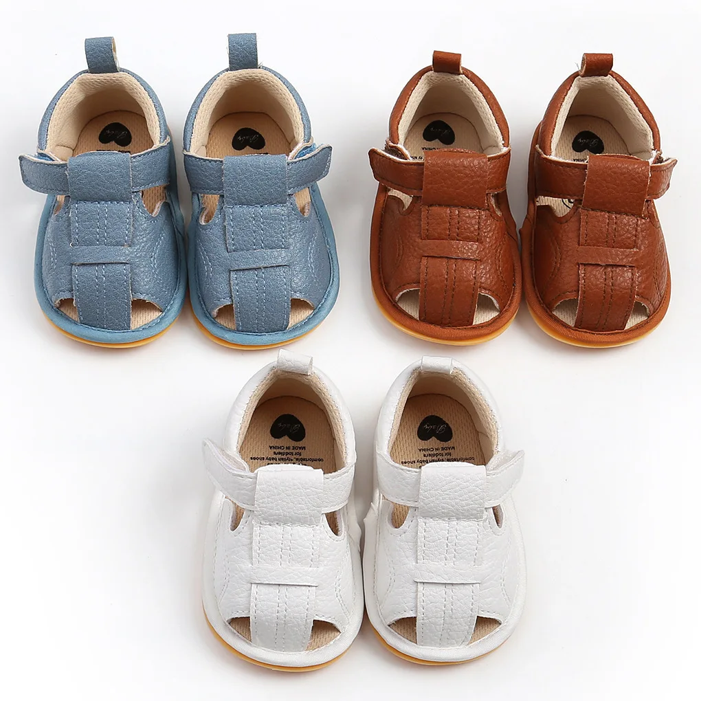 Boys Sandals Soft Leather Closed-Toe Toddler Baby Shoes Boys Girls Beach Shoes Sport Infant Kids Sandals Summer 1