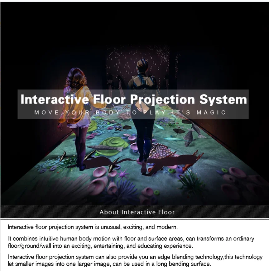30inch to 400inch Interactive Projection System Software Advertising Display Led Holographic Display Video Pcs Events Playground interactive projection system