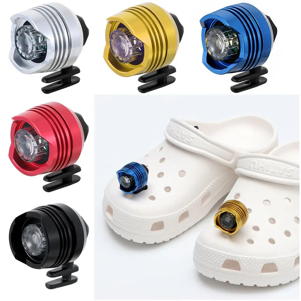 1PC Shoes Charms Headlights For Croc Small Lights 3 Kinds Of Light Modes Funny Shoe Accessories For Running Camping