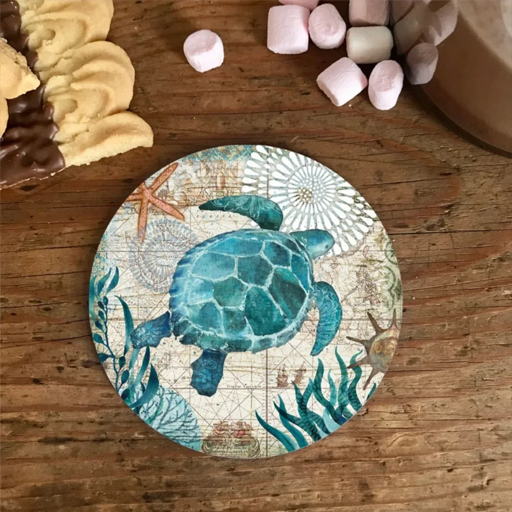 Sottobicchieri Smaltati Sea Ocean Life Per Bevande Decorazione Da Tavolo Costiera Beach Marine Life Theme Tropical Apartment Kitchen Bar Decor