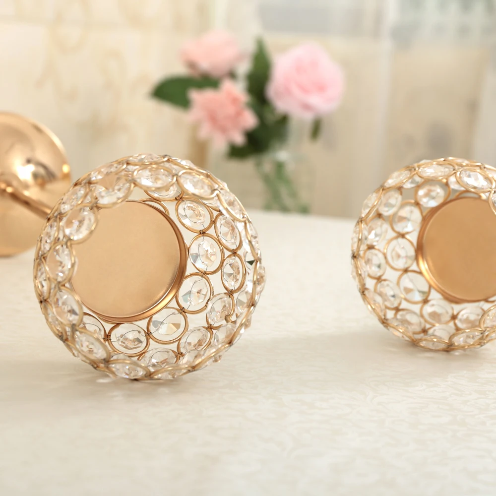 Crystal Tealight Candle Holders for Wedding and Home Decoration