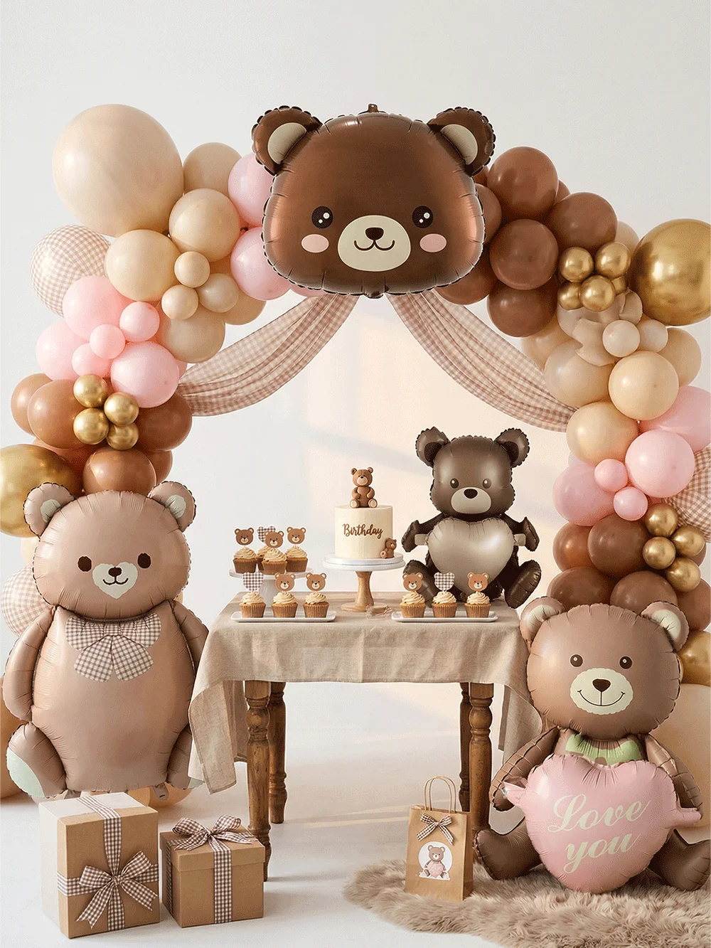 Große Teddybär-Folienballons für Babypartys, Jungen- und Mädchen-Geburtstage, Valentinstag-Dekorationen und Romantische Gestaltung – Detail 7