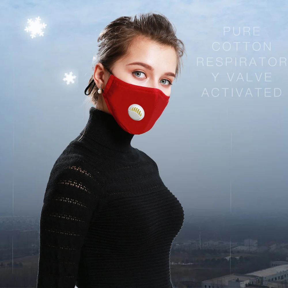 Tcare Fashion Cotton Face Mask Respirator Washable Reusable Mouth Masks + 2Pc Activated Carbon Filter PM2.5 for Men Women Health 2