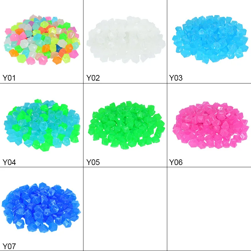 300Pcs Mix Color Garden Luminous Stones Pebbles Glow In Dark Outdoor Trail Home Aquarium Decorations DIY Craft Accessories