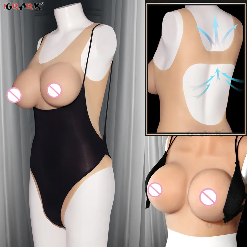 Sexy Bodysuit Fake Breast Vagina Forms False Boobs Artifical Tits Cosplay Toys for Shemale Women Transgender Crossdressing Sissy