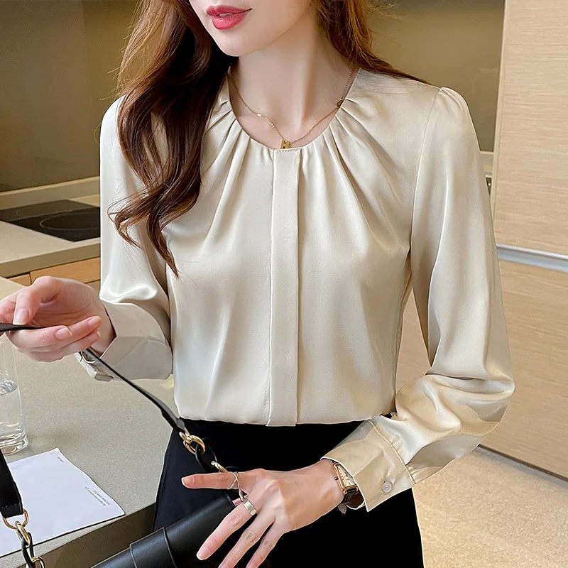Office Lady Elegant Commuting Loose Blouses Chic Loose Temperament Fashion Comfortable Pullover Top Female Shirts