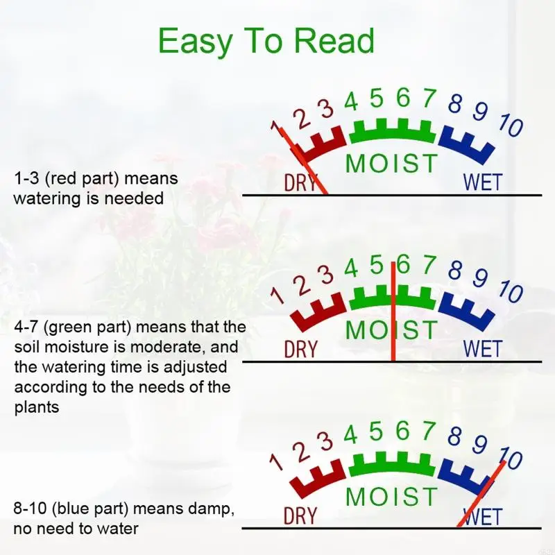 Dial Type Soil Moisture Meter Small Plants Moisture Tester Portable Plant Water Meter Plants Hygrometer Compact Size