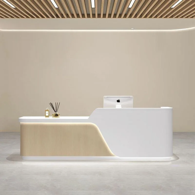 Front Desk Bancone Per Negozio Luxury Reception Lada Sklepowa Coordinate Worktable Empfangstheke Kosmetik Office Rezeption Theke