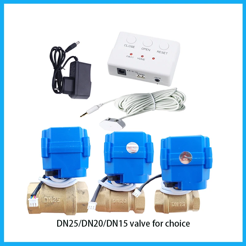 dn15 dn20 dn25 water leakage detection valve auto shut off water resource when leaking happen Water Leakage Alarm System with Auto Shut-off DN15, DN20, DN25 Brass Valve for Smart Home Water Immersion Overflow Detection